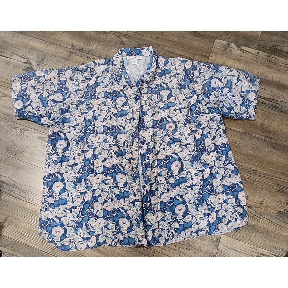Stunt Collections 100% Silk Button Up Short Sleeve Hawaiian Shirt Men Sz 2X 2137